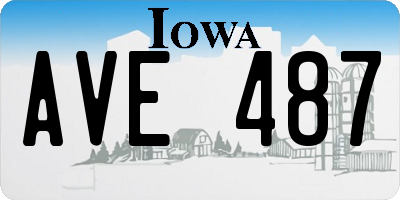 IA license plate AVE487