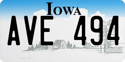 IA license plate AVE494