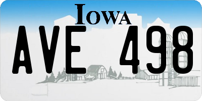 IA license plate AVE498
