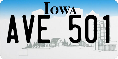 IA license plate AVE501