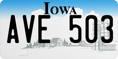 IA license plate AVE503