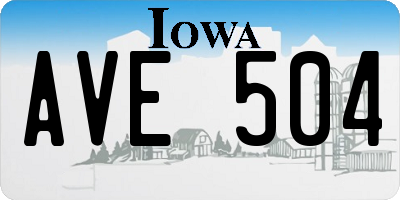 IA license plate AVE504