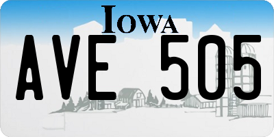 IA license plate AVE505