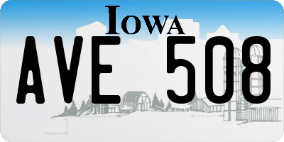 IA license plate AVE508