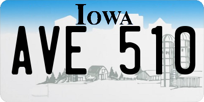 IA license plate AVE510
