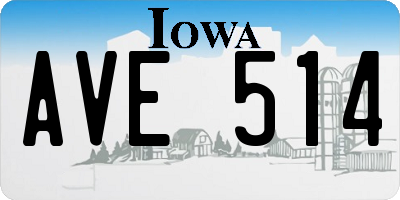 IA license plate AVE514