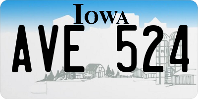 IA license plate AVE524