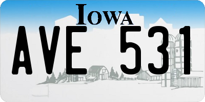 IA license plate AVE531