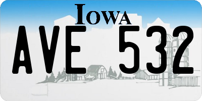 IA license plate AVE532
