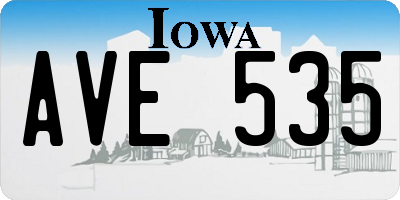 IA license plate AVE535