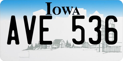 IA license plate AVE536