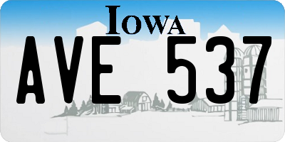 IA license plate AVE537