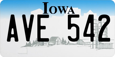 IA license plate AVE542