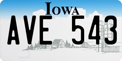 IA license plate AVE543