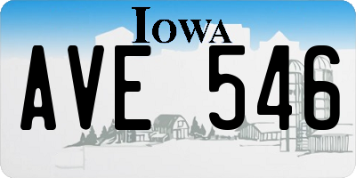 IA license plate AVE546