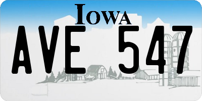 IA license plate AVE547