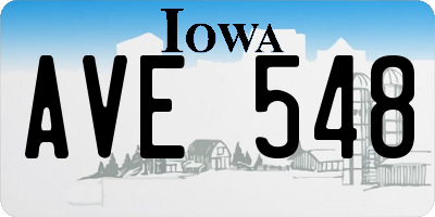 IA license plate AVE548