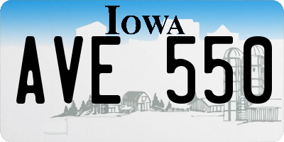 IA license plate AVE550