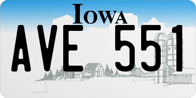 IA license plate AVE551