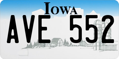 IA license plate AVE552