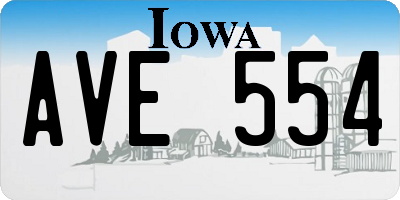 IA license plate AVE554