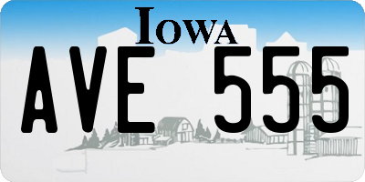 IA license plate AVE555
