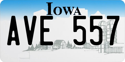 IA license plate AVE557