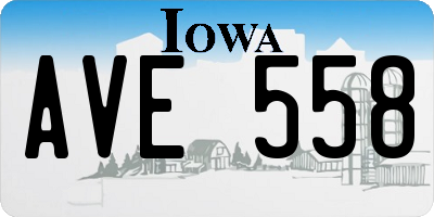 IA license plate AVE558