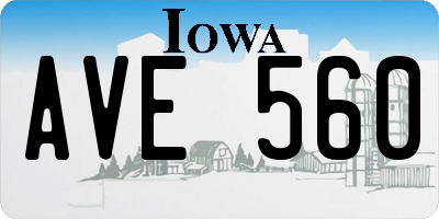 IA license plate AVE560