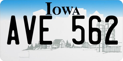 IA license plate AVE562