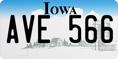 IA license plate AVE566