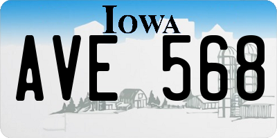 IA license plate AVE568