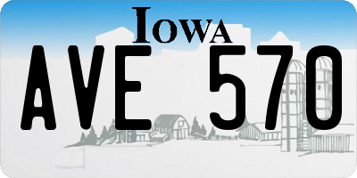 IA license plate AVE570