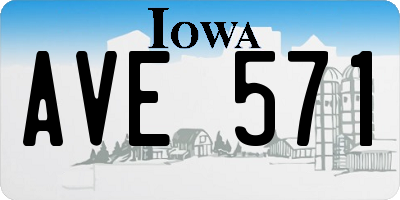 IA license plate AVE571