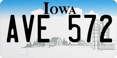 IA license plate AVE572