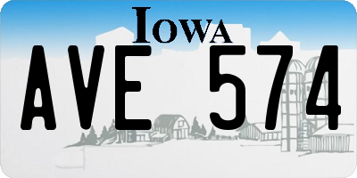 IA license plate AVE574