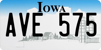 IA license plate AVE575