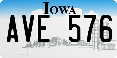 IA license plate AVE576