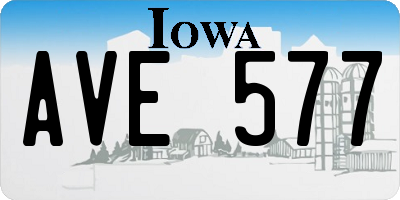 IA license plate AVE577