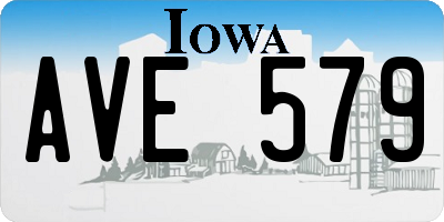 IA license plate AVE579