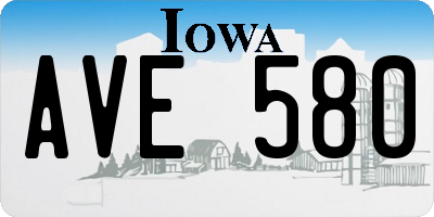IA license plate AVE580