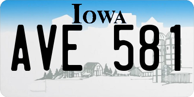 IA license plate AVE581