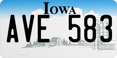 IA license plate AVE583