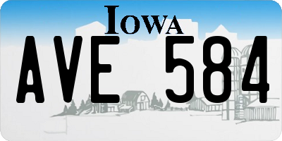 IA license plate AVE584