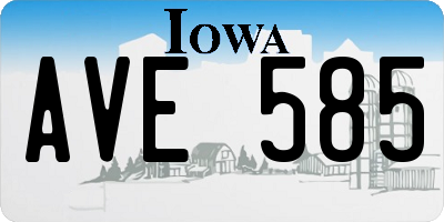 IA license plate AVE585