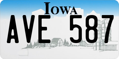 IA license plate AVE587