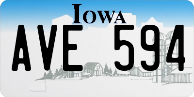 IA license plate AVE594