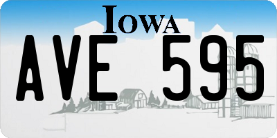 IA license plate AVE595