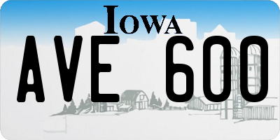 IA license plate AVE600