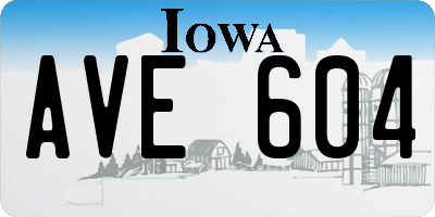 IA license plate AVE604